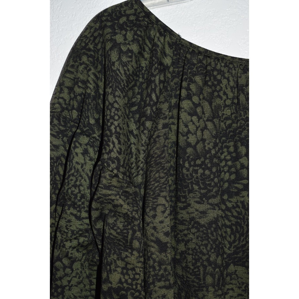 Ava & Viv Top 3X Green Floral Stretch Long Sleeve Lightweight‎ Flowey Pullover - Picture 15 of 16